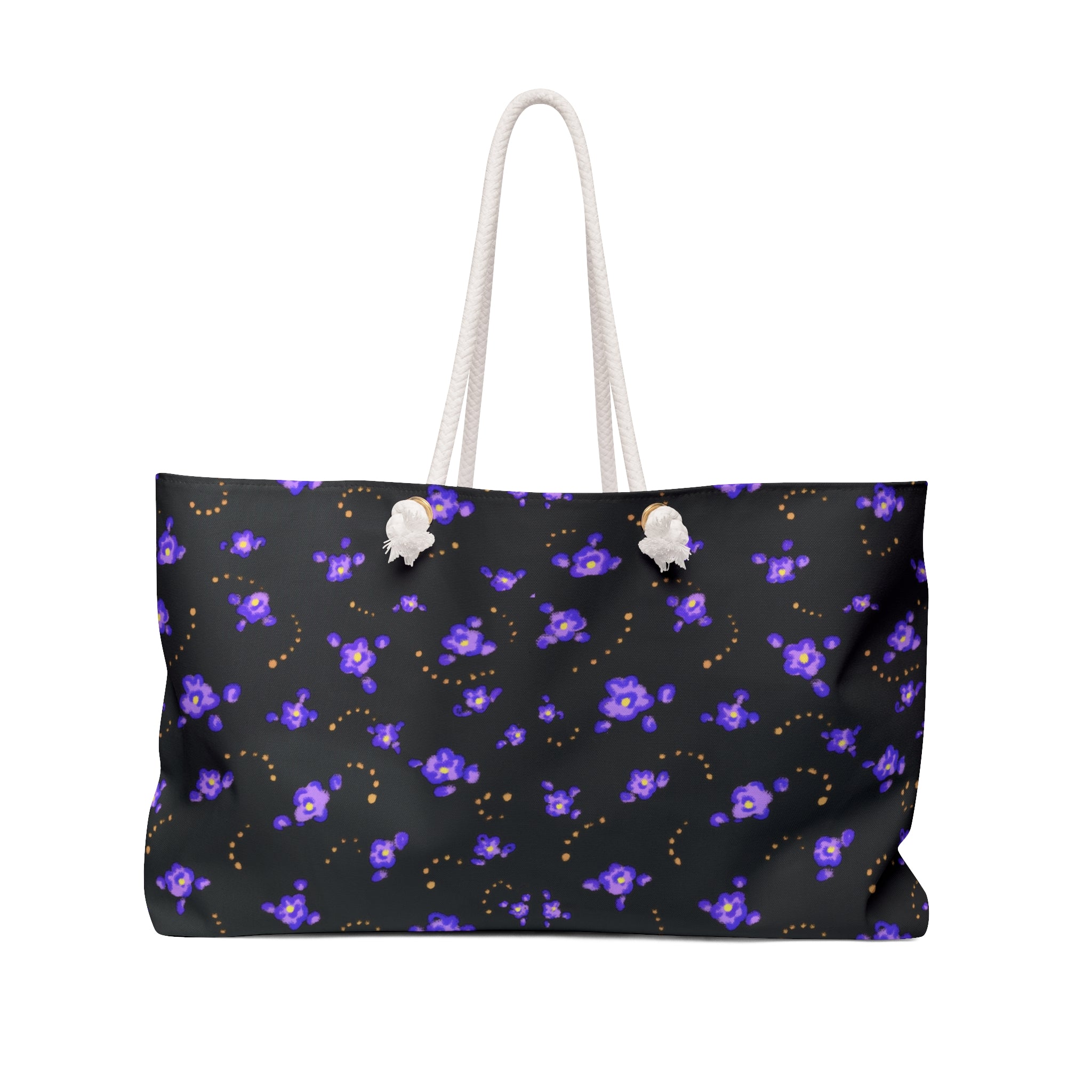 Purple Galaxy Weekender Bag — Floral Cosmic Travel Tote for Getaways