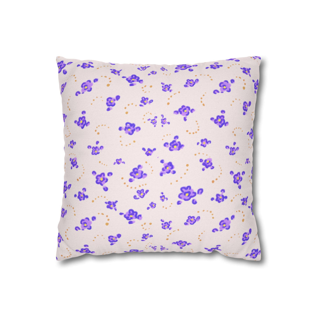 Floral Violet Ditsy Pillowcase - Square Decorative Throw Pillow