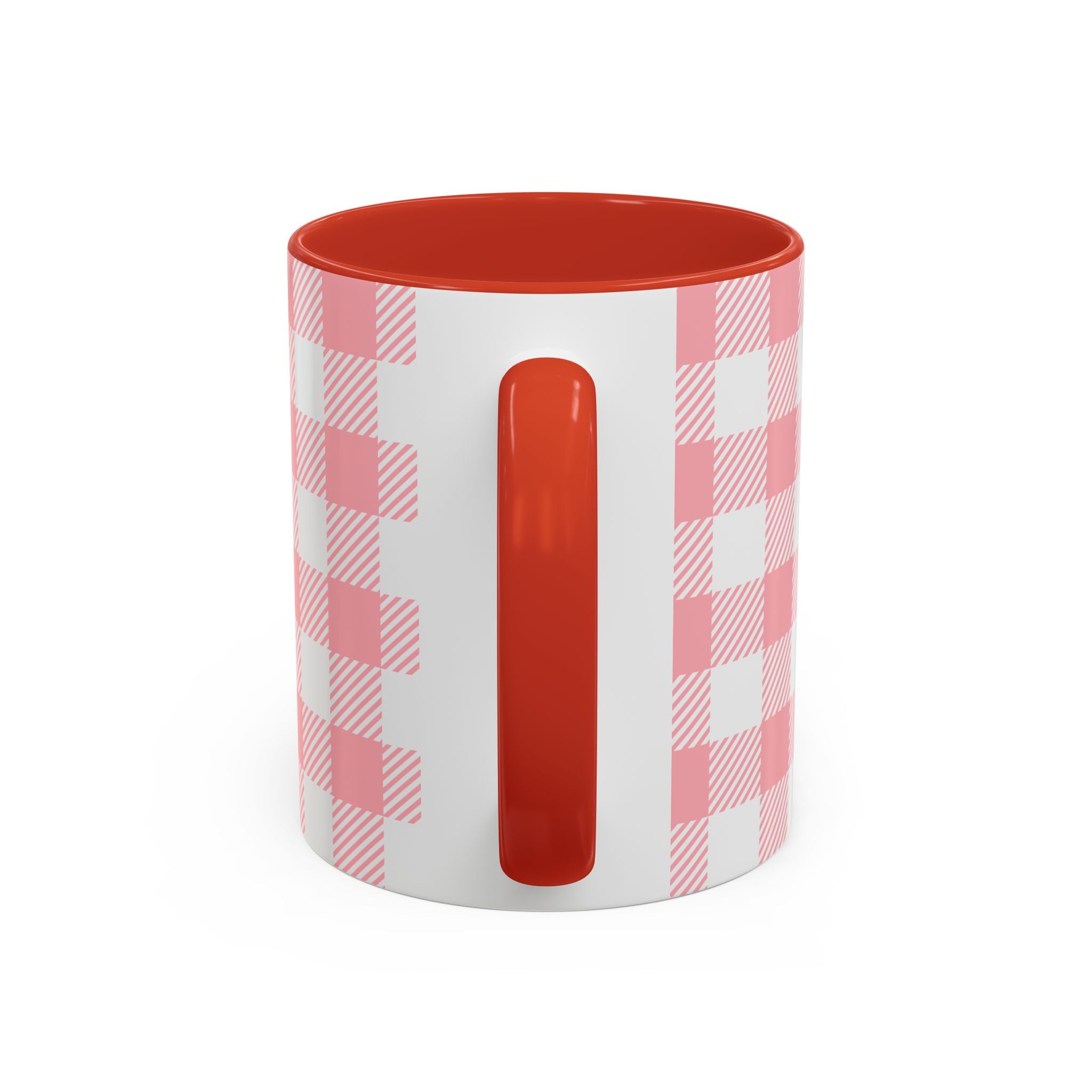 Coffee Mug — "Ugh! Not Today" Cute Lazy Bonnie Pink Check Plaid Accent Mug (11/15oz)