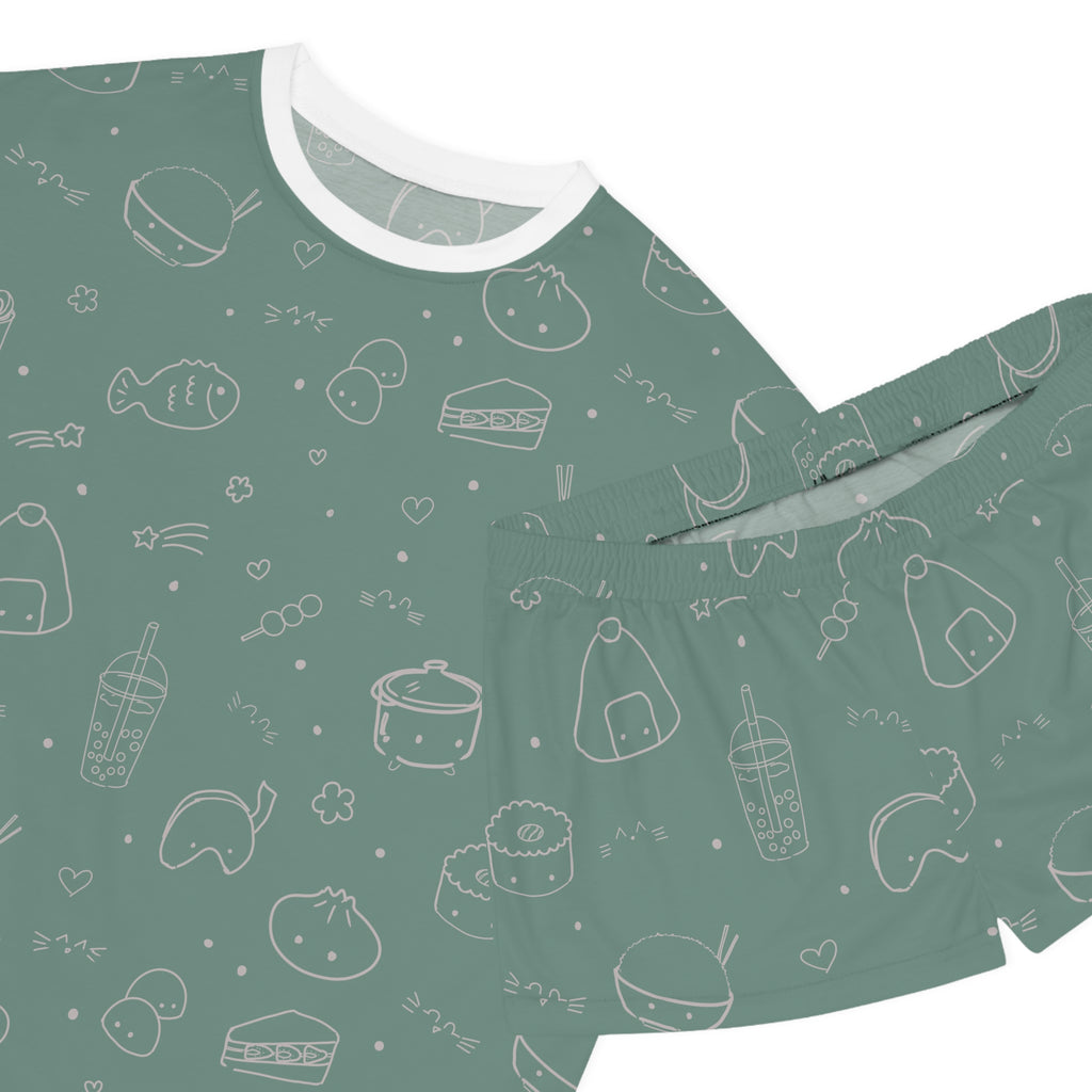 Sushi Kawaii Short Pajama Set – Women's Cute All-Over Print Sleepwear