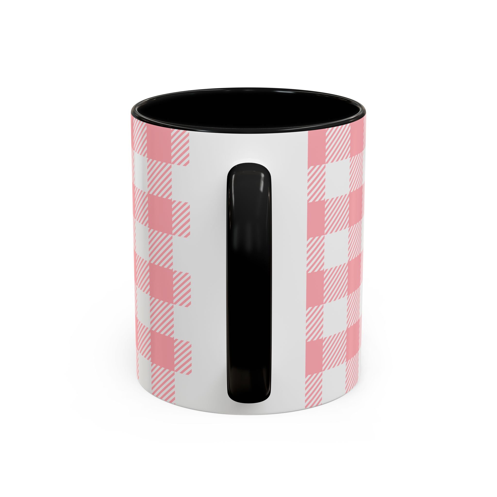 Coffee Mug — "Ugh! Not Today" Cute Lazy Bonnie Pink Check Plaid Accent Mug (11/15oz)