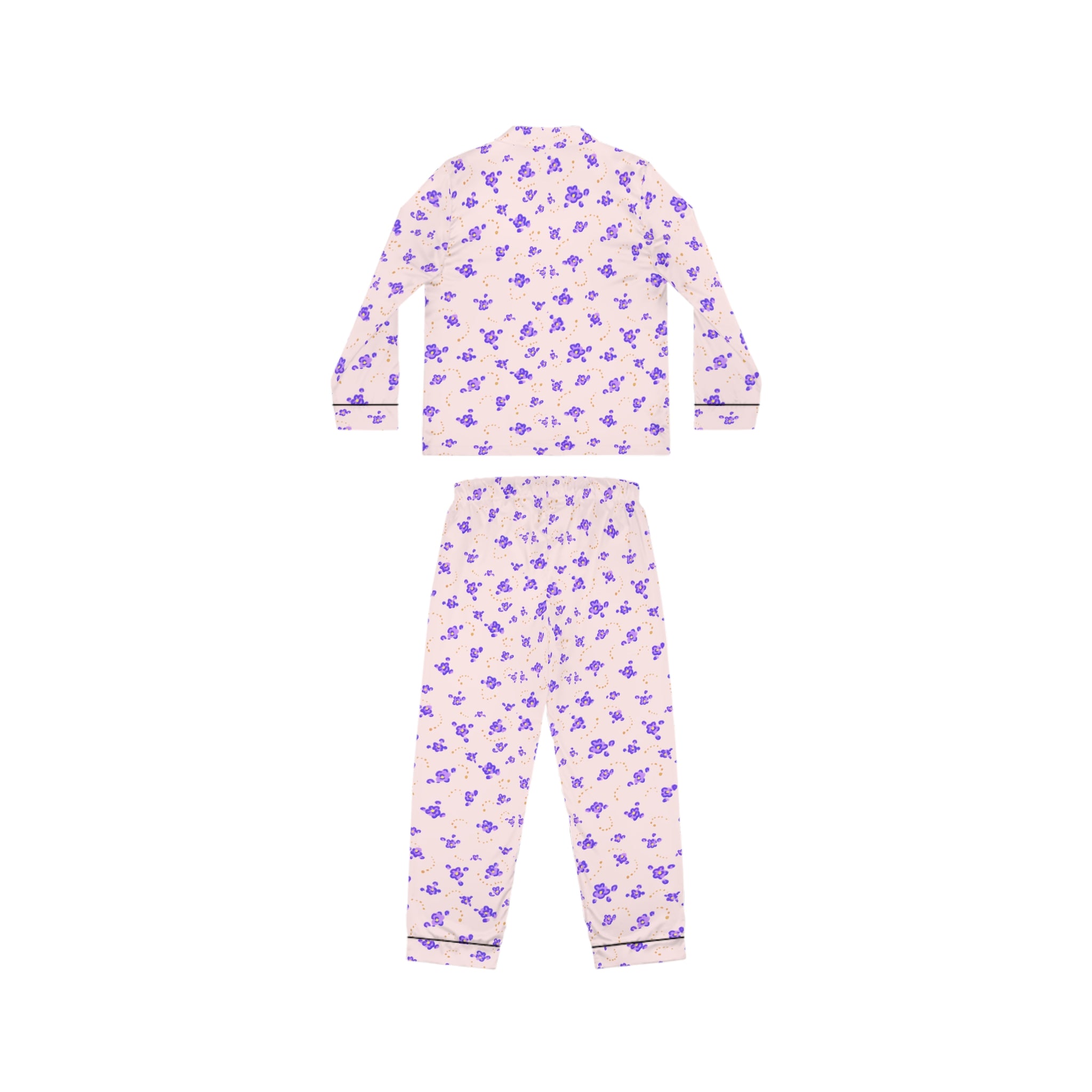 Lavender Butterfly Pattern Pajama | Satin Sleepwear Set