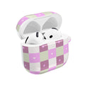 Pink Heart Check AirPod Case — Cute Pastel Plaid Protective Cover