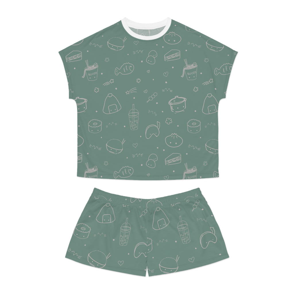 Sushi Kawaii Short Pajama Set – Women's Cute All-Over Print Sleepwear