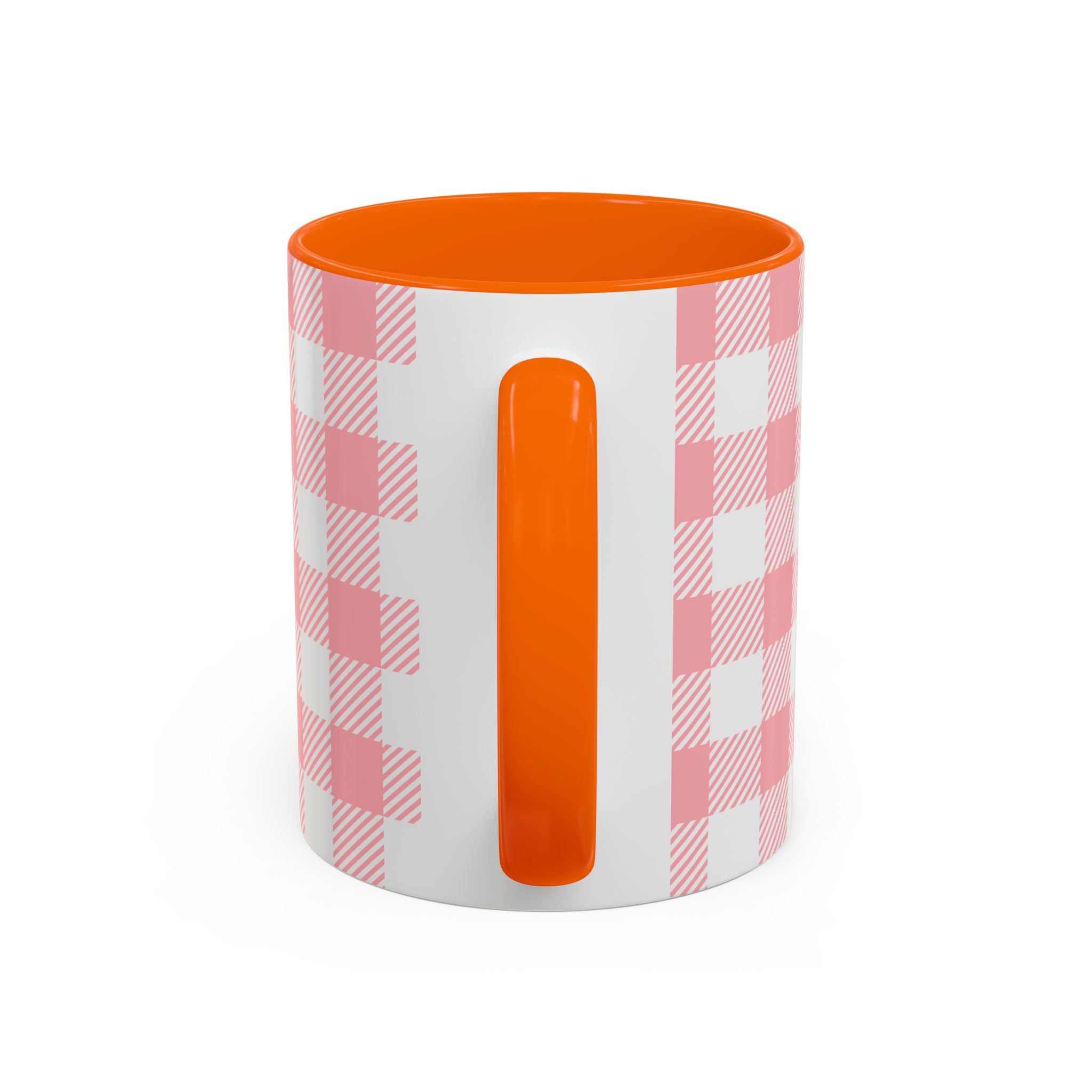 Coffee Mug — "Ugh! Not Today" Cute Lazy Bonnie Pink Check Plaid Accent Mug (11/15oz)