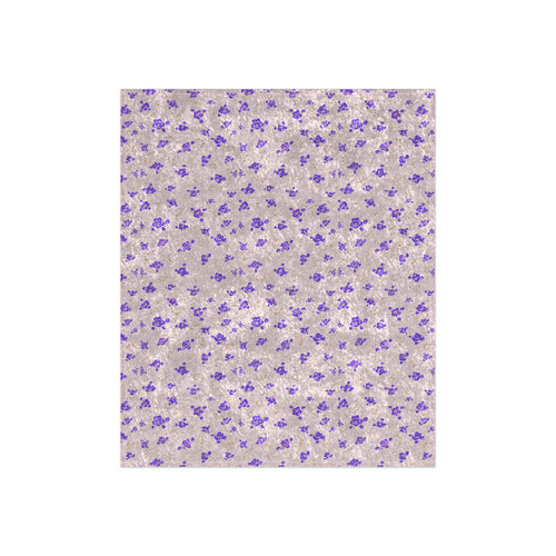 Cozy Crushed Velvet Blanket - Lavender Floral Plush Throw