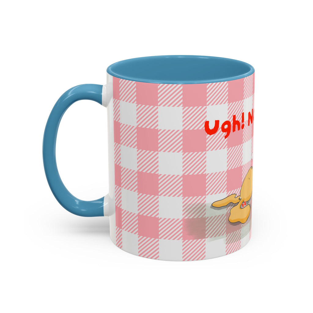 Coffee Mug — "Ugh! Not Today" Cute Lazy Bonnie Pink Check Plaid Accent Mug (11/15oz)
