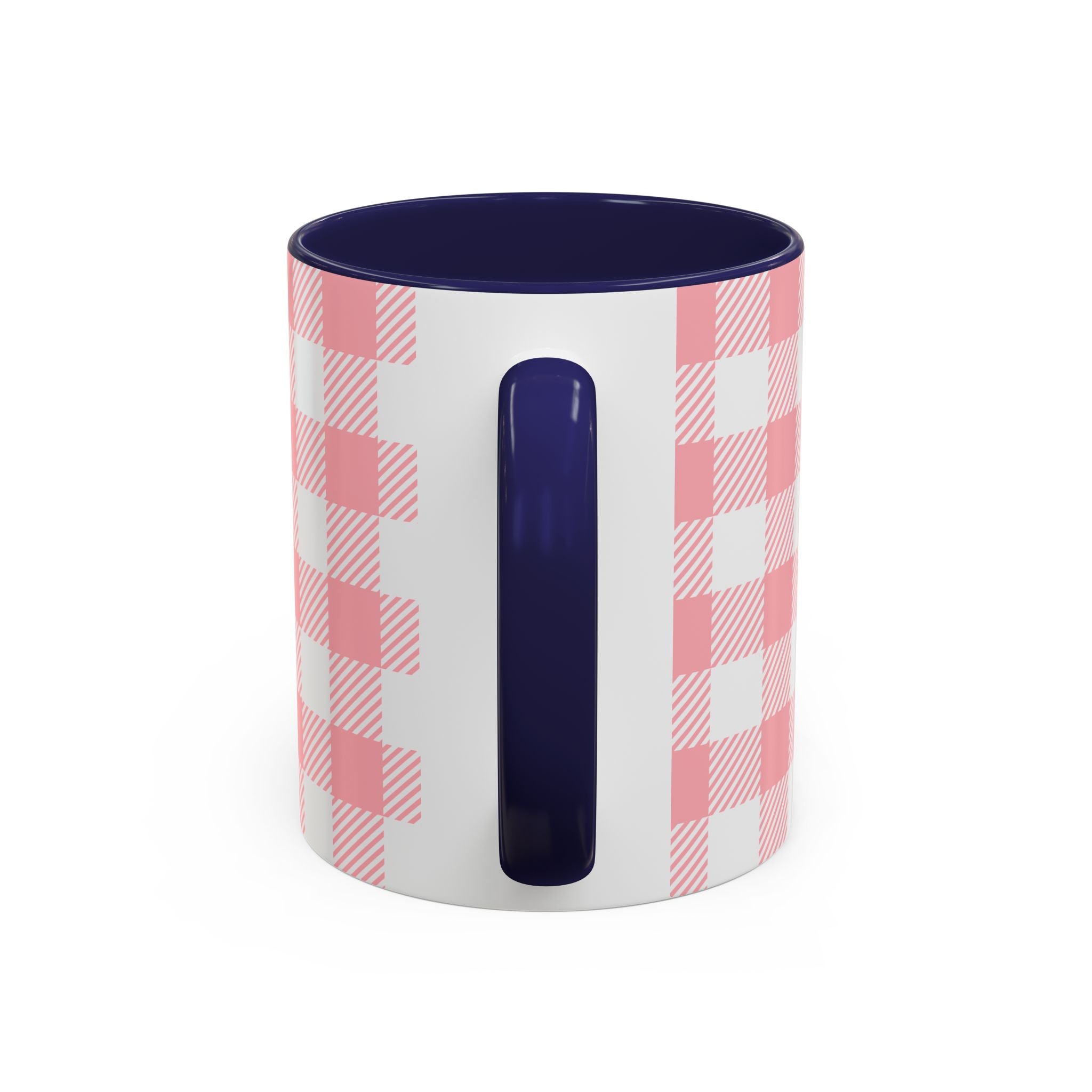 Coffee Mug — "Ugh! Not Today" Cute Lazy Bonnie Pink Check Plaid Accent Mug (11/15oz)