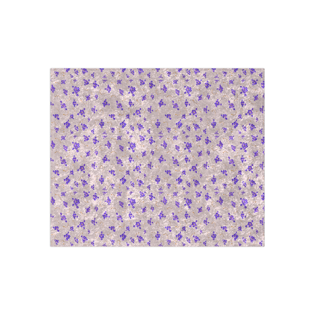 Cozy Crushed Velvet Blanket - Lavender Floral Plush Throw