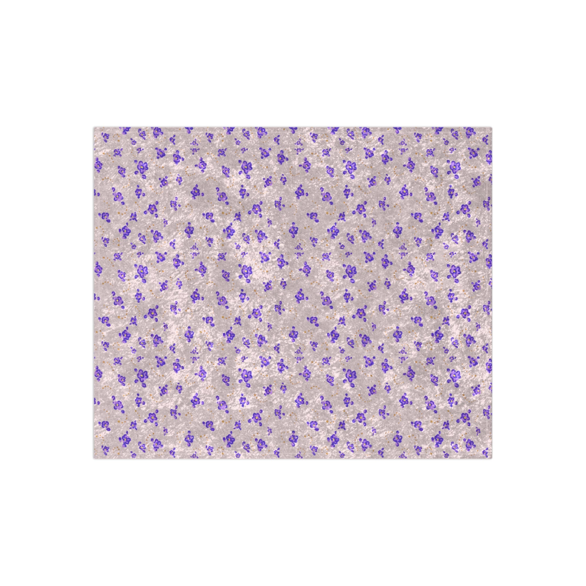 Cozy Crushed Velvet Blanket - Lavender Floral Plush Throw