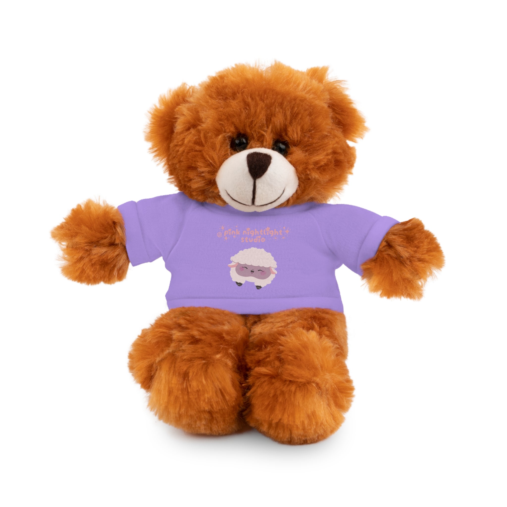 Purple Sheep Tee Plush Bear – Cute Stuffed Animal Gift for Kids & Baby Shower