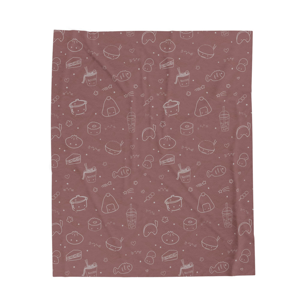 Velveteen Plush Blanket — Cozy Kawaii Sushi Pattern Throw for Home, Gifts & Lounging