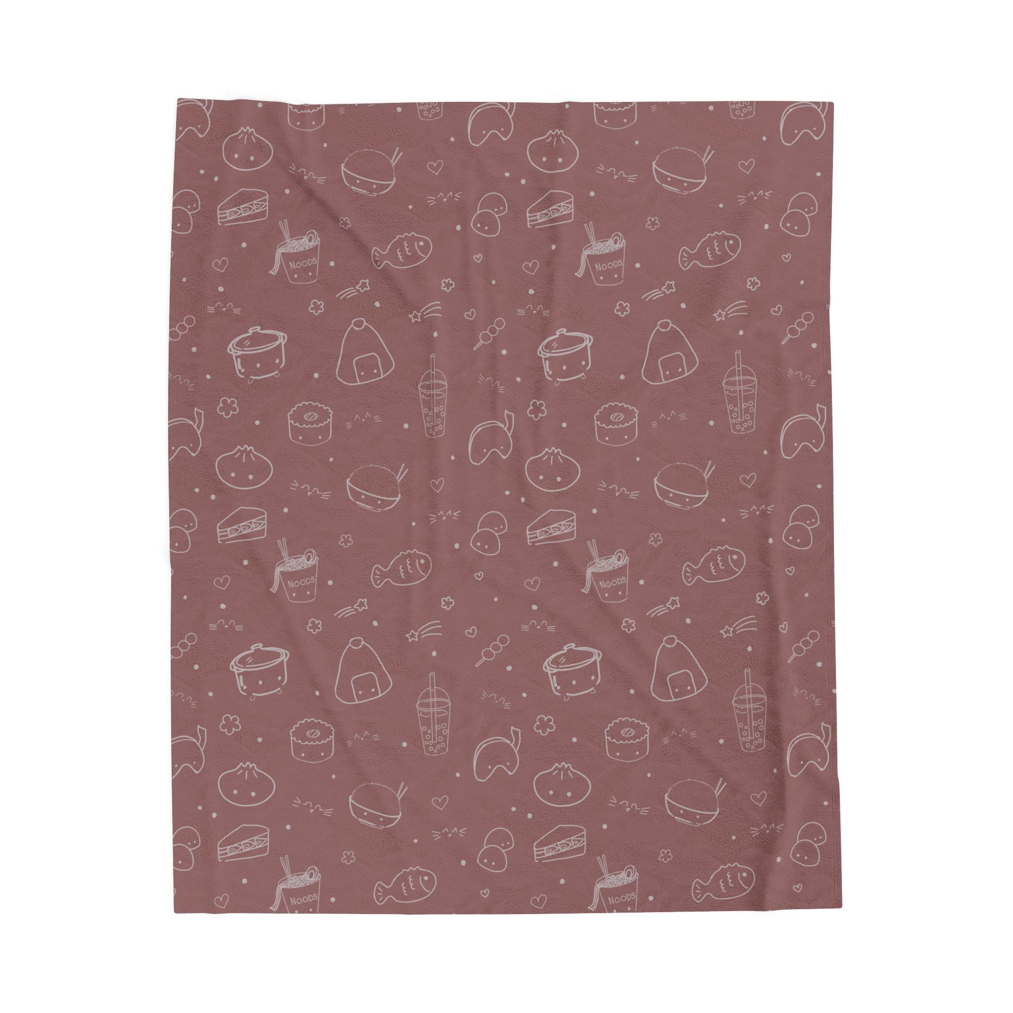Velveteen Plush Blanket — Cozy Kawaii Sushi Pattern Throw for Home, Gifts & Lounging