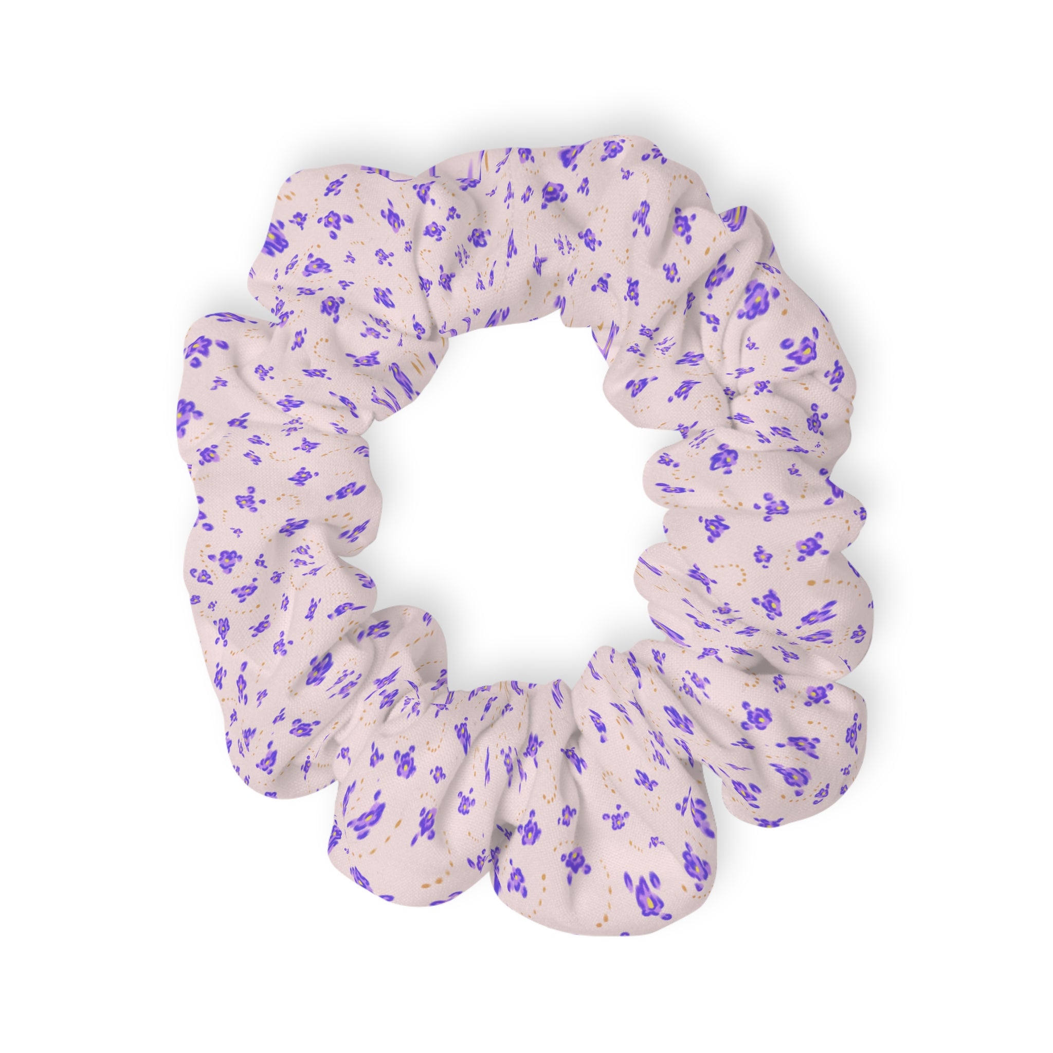 Lavender Petite Floral Scrunchie – Soft Pastel Hair Accessory