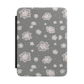 Floral Kindle Case — Soft Gray Vintage Flower E-Reader Cover