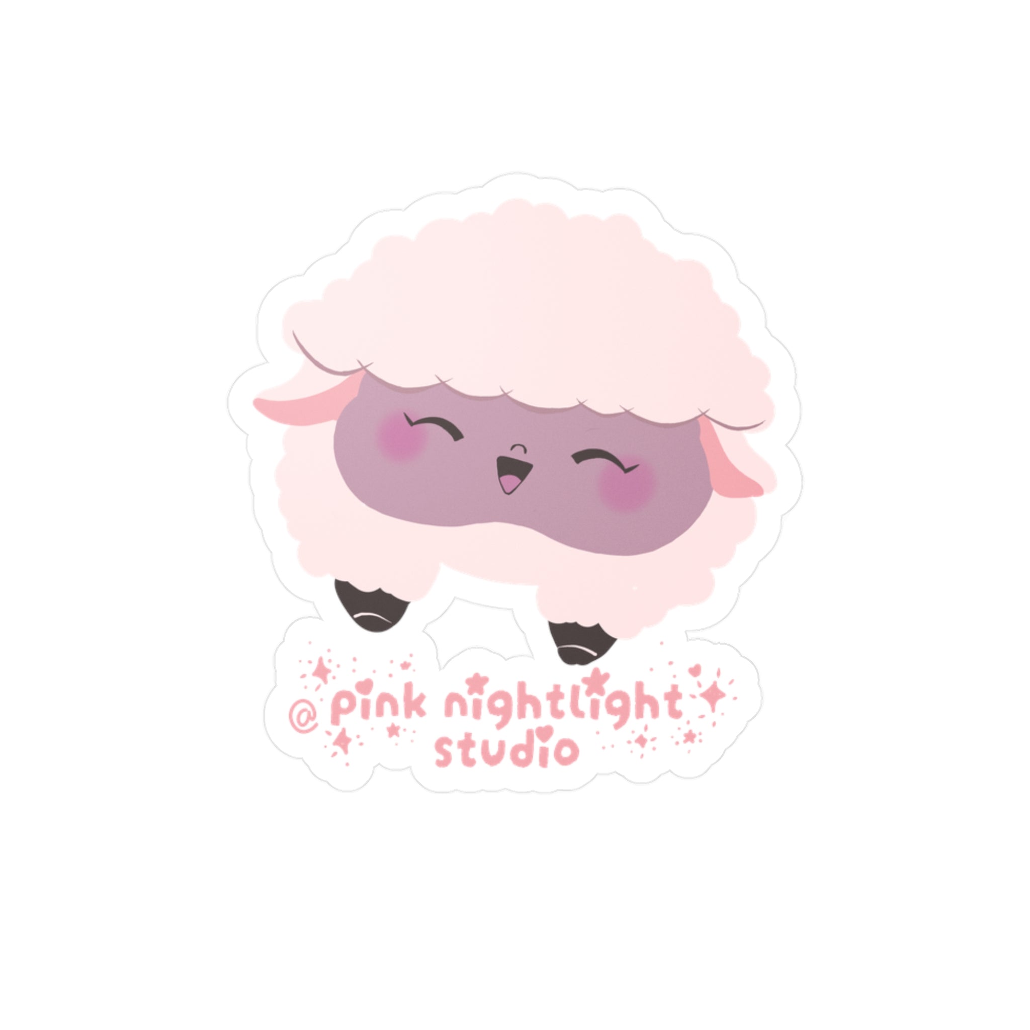 Sammy the Lammy Vinyl Sticker — Kiss-Cut Decal with 'pink nightlight studio' Logo