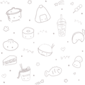 Kawaii Asian Snacks Pattern - Digital Download