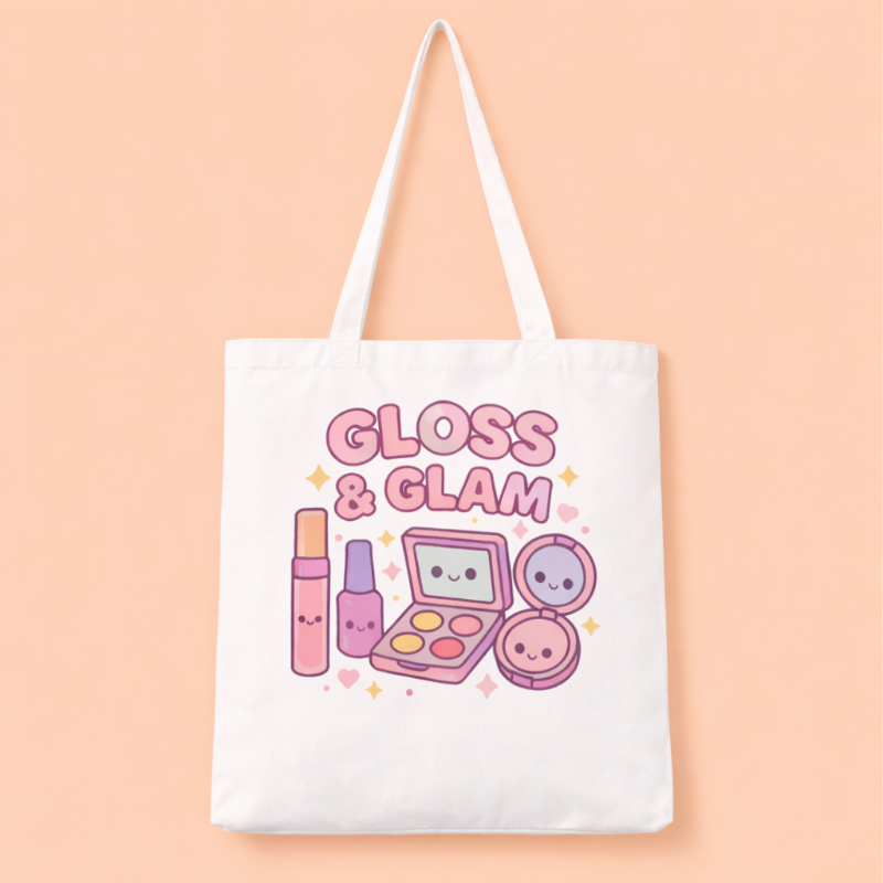 Kawaii "Gloss & Glam" Tote Bag ** Shop Partner