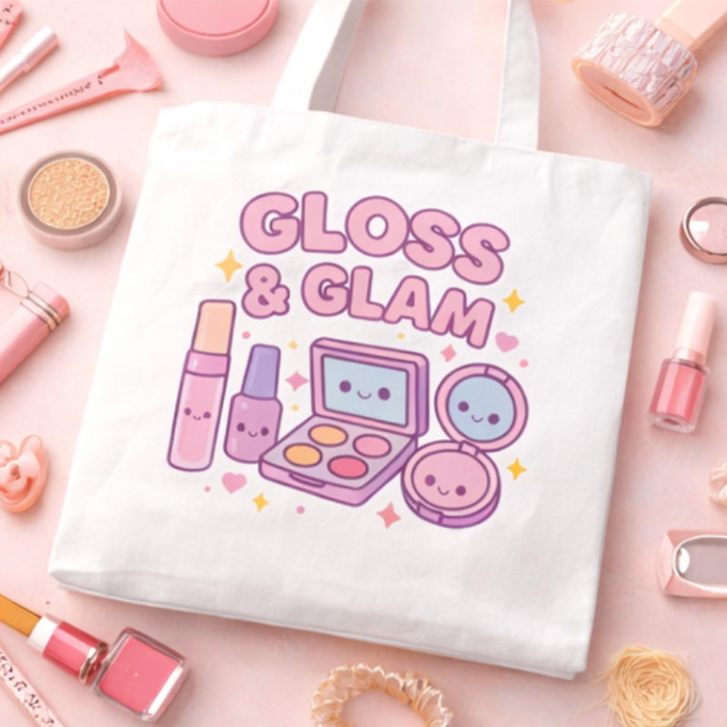 Kawaii "Gloss & Glam" Tote Bag ** Shop Partner