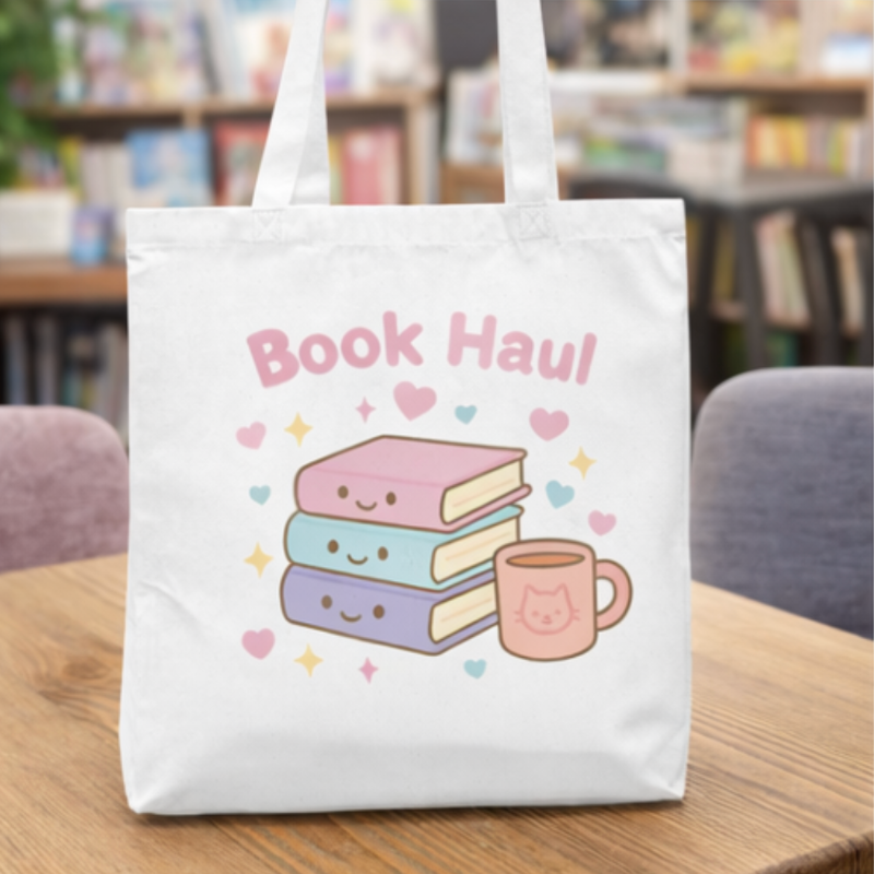 Kawaii Book Haul Tote Bag ** Shop Partner