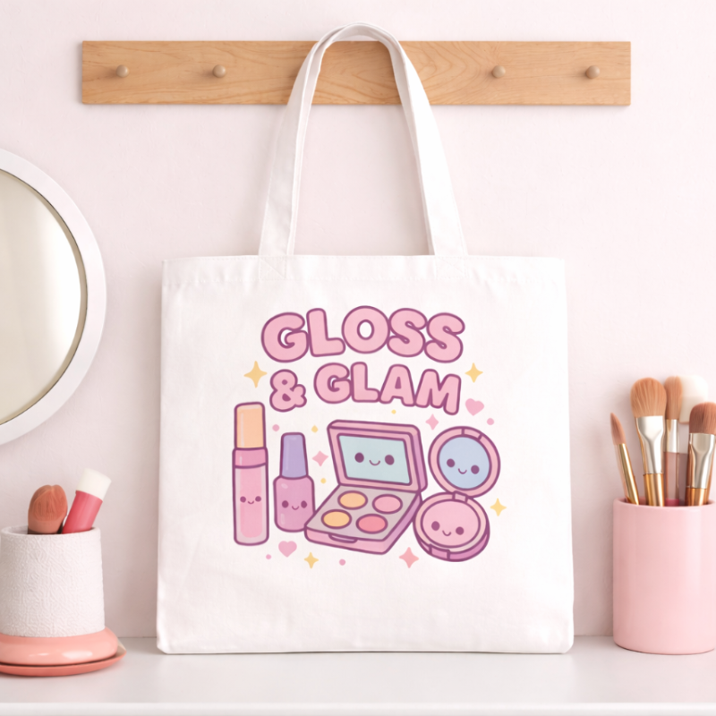 Kawaii "Gloss & Glam" Tote Bag ** Shop Partner