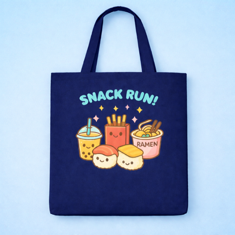 Kawaii "Snack Run" Tote Bag**Shop Partner