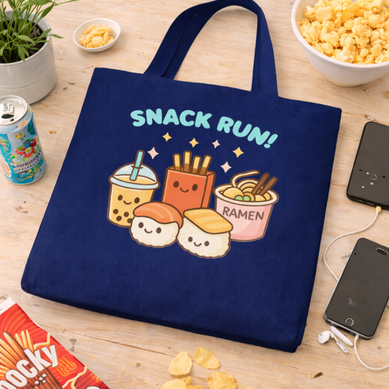 Kawaii "Snack Run" Tote Bag**Shop Partner